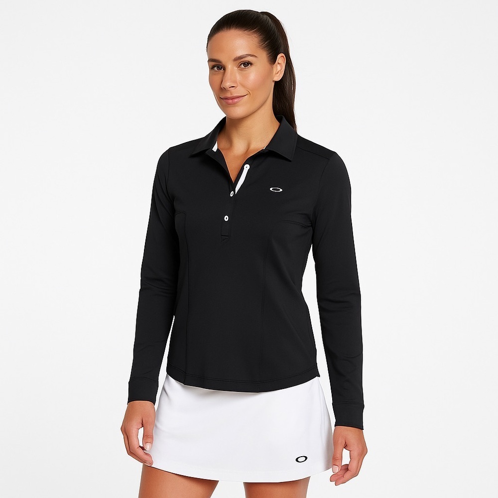 Oakley Women’s Black Long Sleeve Button Down Polo